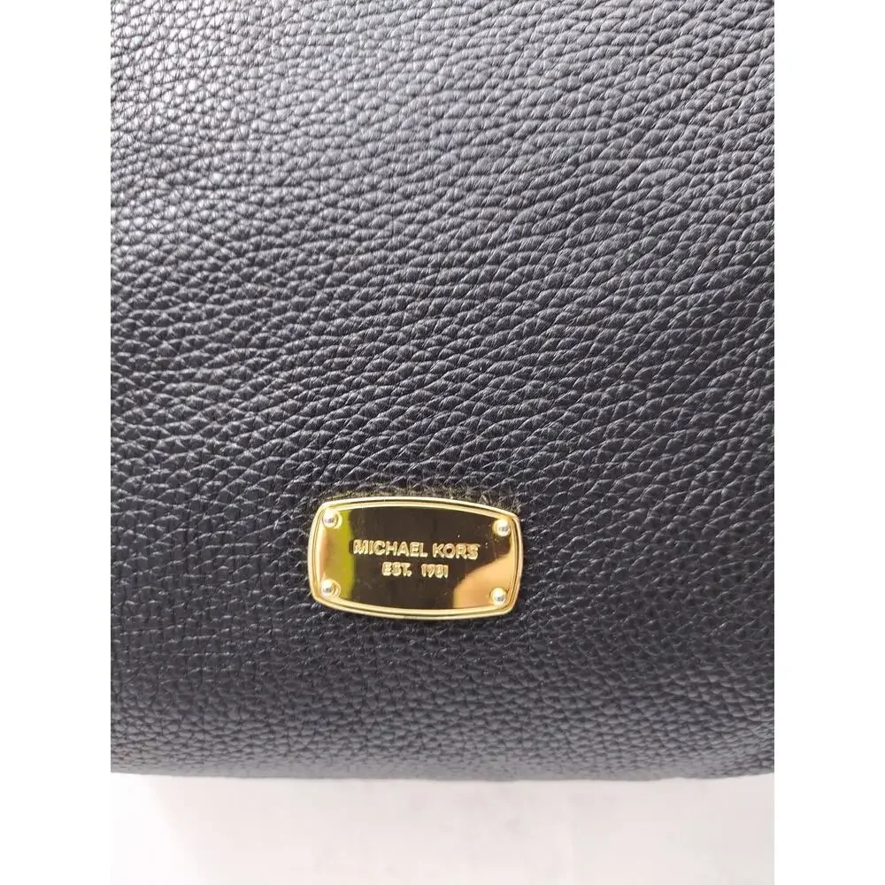 Michael Kors Black Pebbled Leather Zipper Pockets Chain Strap Hobo Shoulder Bag - Picture 4 of 16